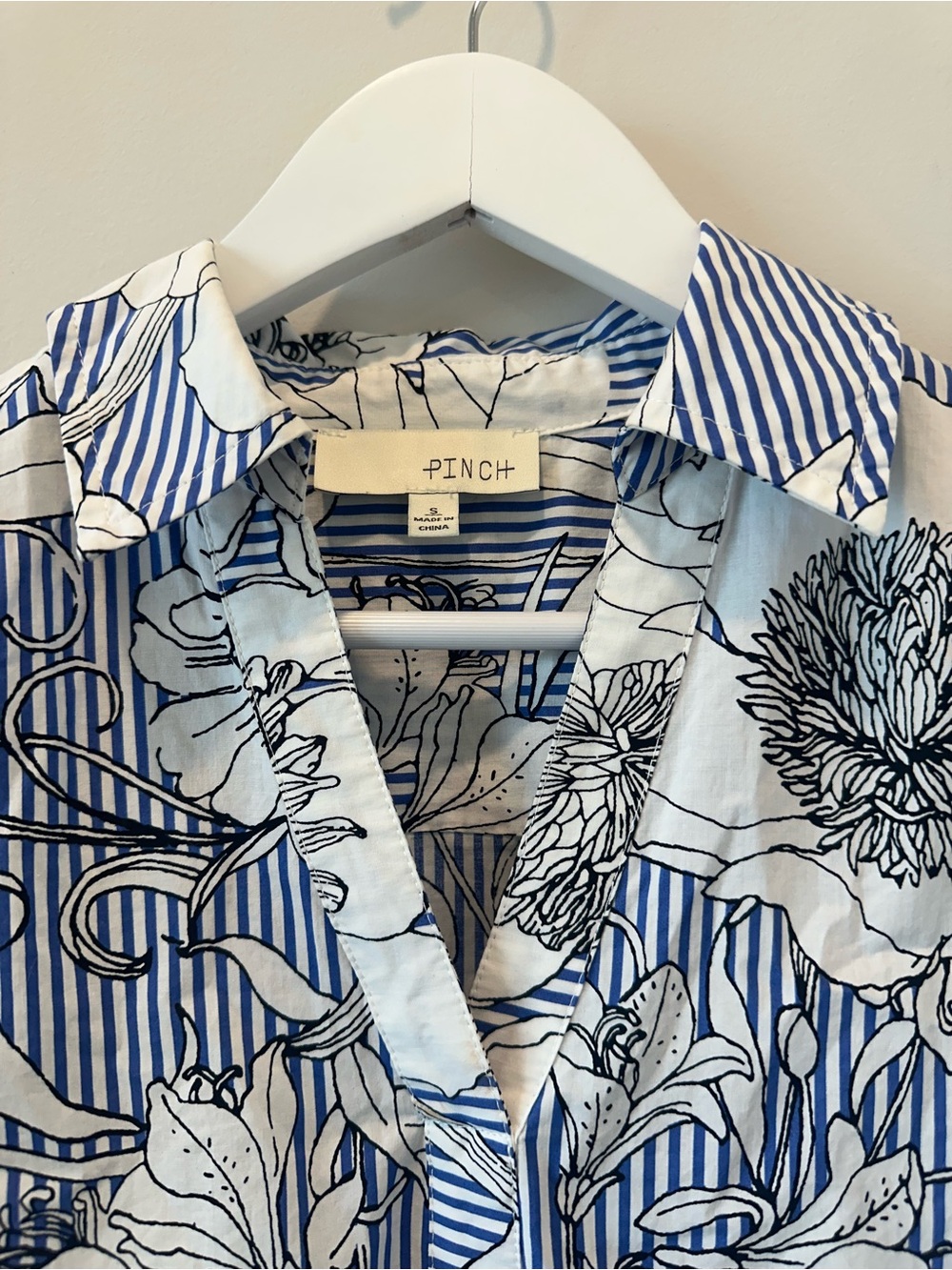 Pinch Riveria Blue White Ruffle Puff Sleeve Cotton Summer Mini Dress Size Small - Picture 9 of 16